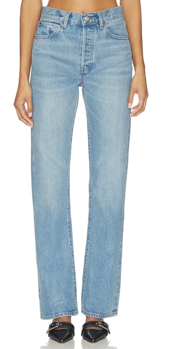 Frame The Vertical Light Wash Button Fly Straight Leg Jeans 28 Minimalist